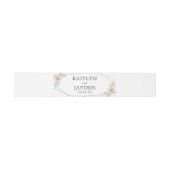 Chic Geometric Silver Foil Floral Wedding Uitnodigingen Wikkel (Vlak)