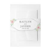 Chic Geometric Silver Foil Floral Wedding Uitnodigingen Wikkel (Voorkant Voorbeeld)