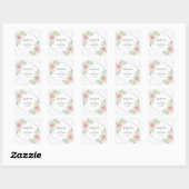 Chic Geometric Silver Foil Floral Wedding Vierkante Sticker (Vel)