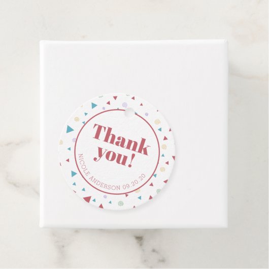 Chic Geometric Triangle en Swirls Bedankt Bedankjes Labels (In situ)