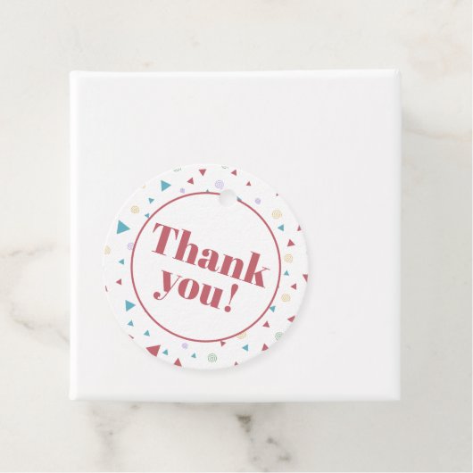 Chic Geometric Triangle en Swirls Bedankt Bedankjes Labels (In situ)