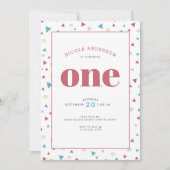 Chic Geometric Triangle en Swirls First Birthday Kaart (Voorkant)