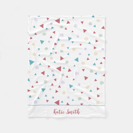 Chic Geometric Triangle en Swirls Fleece Deken (Voorkant)