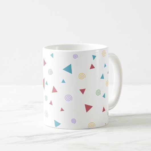 Chic Geometric Triangle en Swirls Koffiemok (Voorkant rechts)