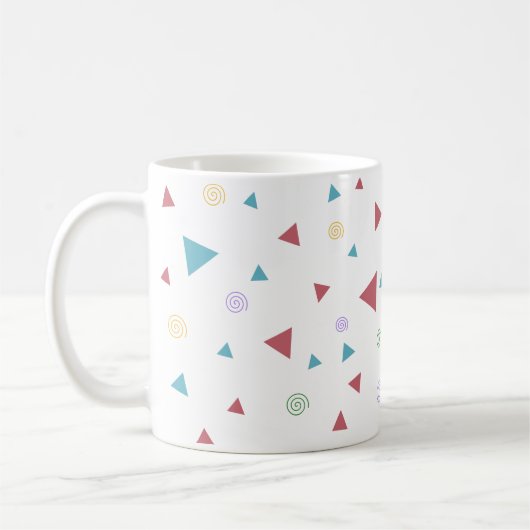 Chic Geometric Triangle en Swirls Koffiemok (Links)
