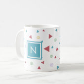 Chic Geometric Triangle en Swirls Monogram Koffiemok (Voorkant links)