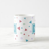 Chic Geometric Triangle en Swirls Monogram Koffiemok (Center)