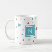 Chic Geometric Triangle en Swirls Monogram Koffiemok (Links)