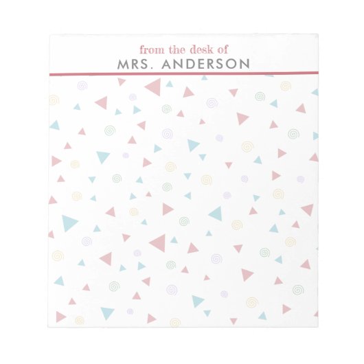 Chic Geometric Triangle en Swirls Notitieblok (Voorkant)