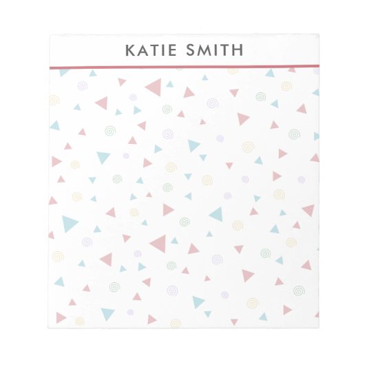 Chic Geometric Triangle en Swirls Notitieblok (Voorkant)