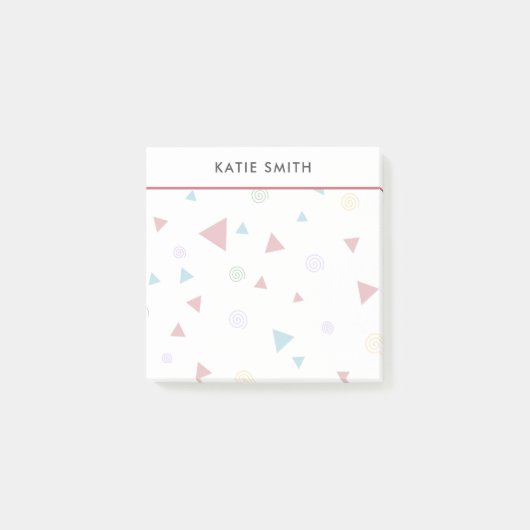 Chic Geometric Triangle en Swirls Post-it® Notes (Voorkant)