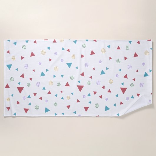 Chic Geometric Triangle en Swirls Strandlaken (Voorkant)