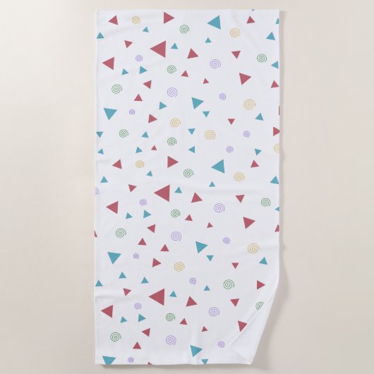 Chic Geometric Triangle en Swirls Strandlaken (Voorkant)