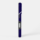 Chic geometrisch blauw en wit monogram iPhone 16 hoesje (Rechterkant)
