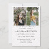 Chic Geometrisch Goud Lijst Foto Afstuderen Kaart (Achterkant)