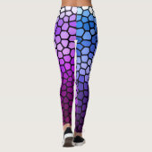 Chic geometrisch Paarse en wit Leggings (Achterkant)