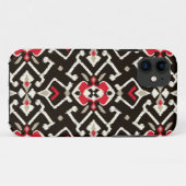 Chic geometrisch zwart-rode ikattribaal Case-Mate iPhone case (Achterkant (horizontaal))