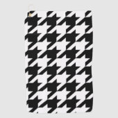 chic geometrisch zwart-wit geluidsdieptepatroon golfhanddoek (Voorkant)