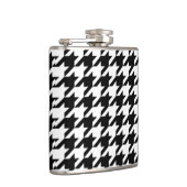 chic geometrisch zwart-wit geluidsdieptepatroon heupfles (Rechts)