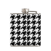 chic geometrisch zwart-wit geluidsdieptepatroon heupfles (Achterkant)