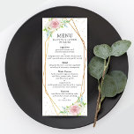 Chic Geometrische Gouden Folie Bloemen Trouwmenu Reclamekaart<br><div class="desc">Geniet in stijl met deze stijlvolle en zeer trendy trouwmenukaarten. Dit ontwerp is gemakkelijk te personaliseren met uw speciale gebeurtenisformulering en uw gasten zullen enthousiast zijn wanneer zij deze geweldige menu's zien.</div>