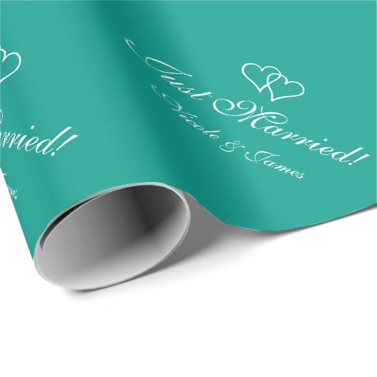 Chic gepersonaliseerd turkooise bruiloft wrappingp cadeaupapier (Rol Hoek)