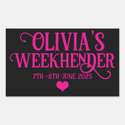 Chic Gepersonaliseerde Hen Do Stickers | bruidsplo (Voorkant)