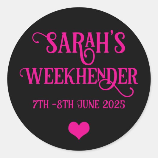 Chic Gepersonaliseerde Hen Do Stickers | bruidsplo (Voorkant)