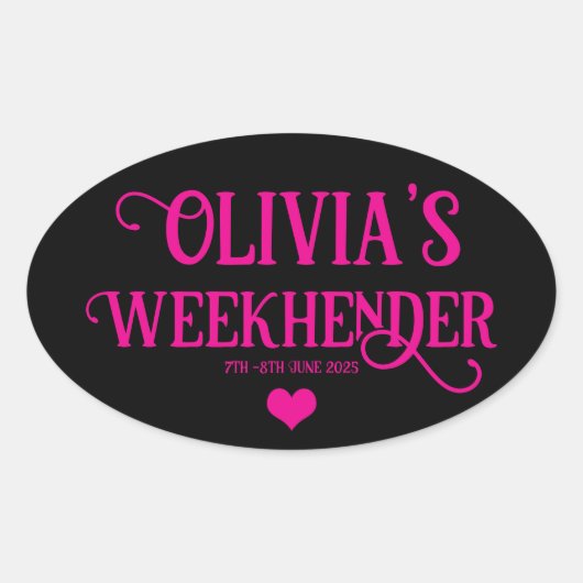 Chic Gepersonaliseerde Hen Do Stickers | bruidsplo (Voorkant)