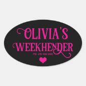 Chic Gepersonaliseerde Hen Do Stickers | bruidsplo (Voorkant)