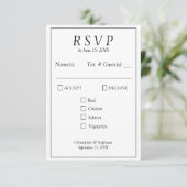 Chic Gepersonaliseerde Minimal 1 foto Krantenstijl RSVP Kaartje (Staand voorkant)