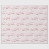 Chic Gepersonaliseerde Naam Age Blush Roze Verjaar Cadeaupapier (Vlak)