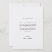 Chic geperste bloemen bruiloft dank je kaart (Achterkant)