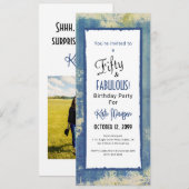 Chic geschilderde denim 50 en fantastische verrass kaart (Voorkant / Achterkant)