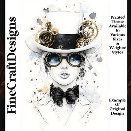Chic Gesofisticeerde Steampunk Vrouw Q4 Decoupage Tissuepapier