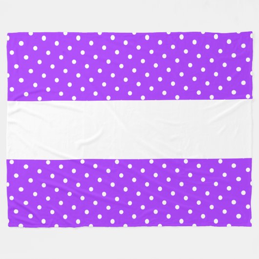 Chic gestippelde heldere tropische Paarse witte st Fleece Deken (Voorkant (Horizontaal))