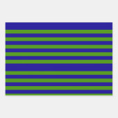 Chic gestreept gras groen en blauw inpakpapier vel (Voorkant)