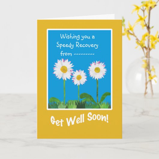 Chic Get Well Binnenkort Kaart te personaliseren,  (Gele Bloem)