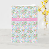 Chic Get Well Kaart: Roze Dogroses op blauw Kaart (Gele Bloem)