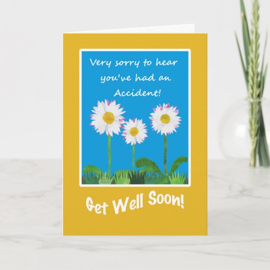 Chic Get Well Kaart van het ongeluk, Daisies (Voorkant)
