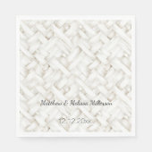Chic geweven witte basket weven Wedding Servet (Voorkant)