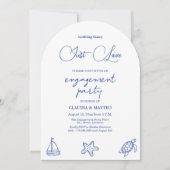 Chic Gewoon Zeeleven Verlovingsfeest Kaart (Voorkant)
