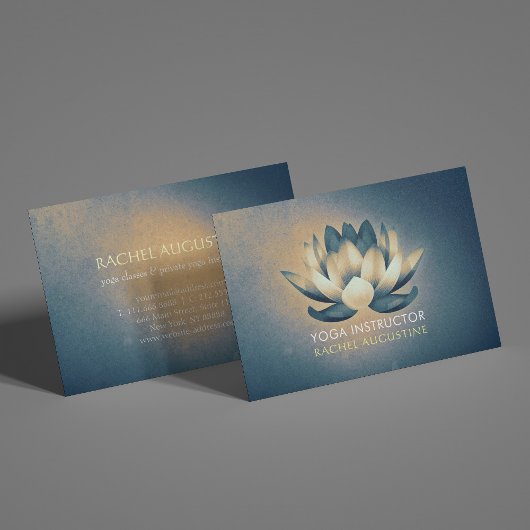 Chic Gglotus & Blue Grunge Yoga Instructor Visitekaartje