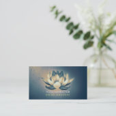Chic Gglotus & Blue Grunge Yoga Instructor Visitekaartje (Staand voorkant)
