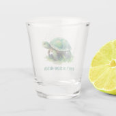 Chic Gift Waterverf Green Turtle - Shot glass Shot Glas (Achterkant)