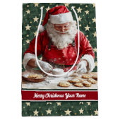 Chic Gift Wrap Bag Santa Claus Christmas Medium Cadeauzakje (Voorkant)
