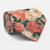 Chic Gifts For Him Peonies Stropdas (Opgerold)