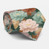 Chic Gifts For Men Peonies Stropdas (Opgerold)