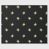 Chic Giftwrap, Lilies of the Valley on Black Cadeaupapier (Vlak)