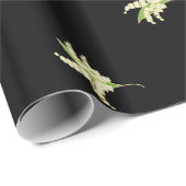 Chic Giftwrap, Lilies of the Valley on Black Cadeaupapier (Rol Hoek)
